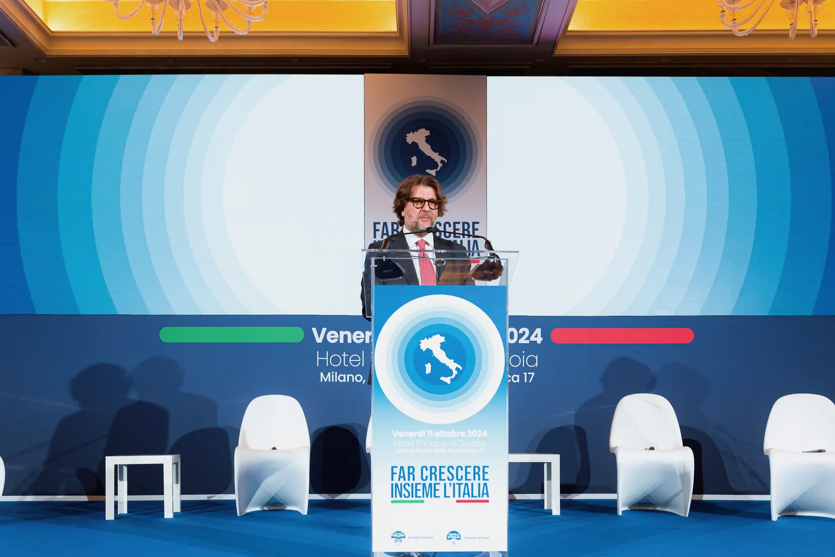 Marco Osnato interviene a un evento del Dipartimento Economia e Finanze di Fratelli d’Italia