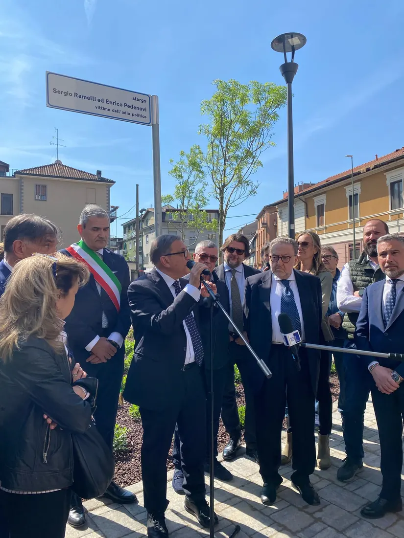 Marco Osnato alla cerimonia di intitolazione di largo Sergio Ramelli a Milano